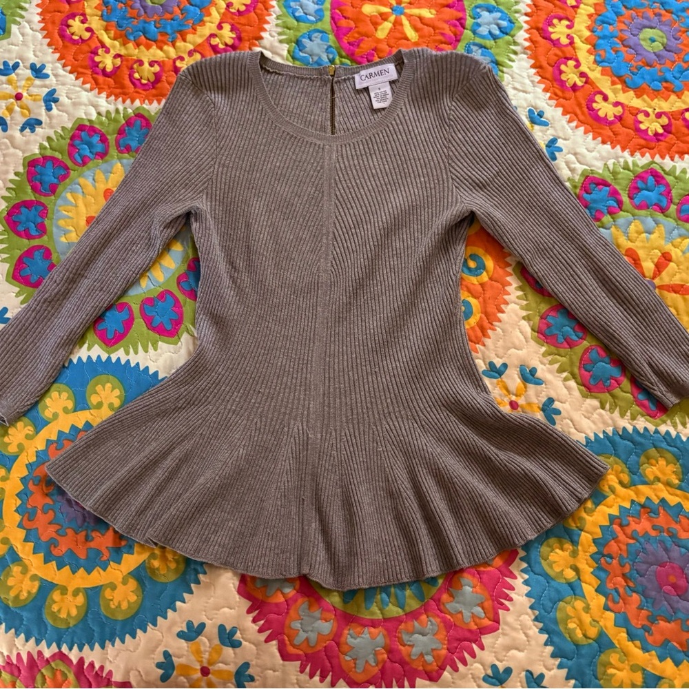 Sexy Grey Fitted Sweater